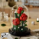 ست ساختنی میکرو گل رز با قاب شیشه ای - Image 4